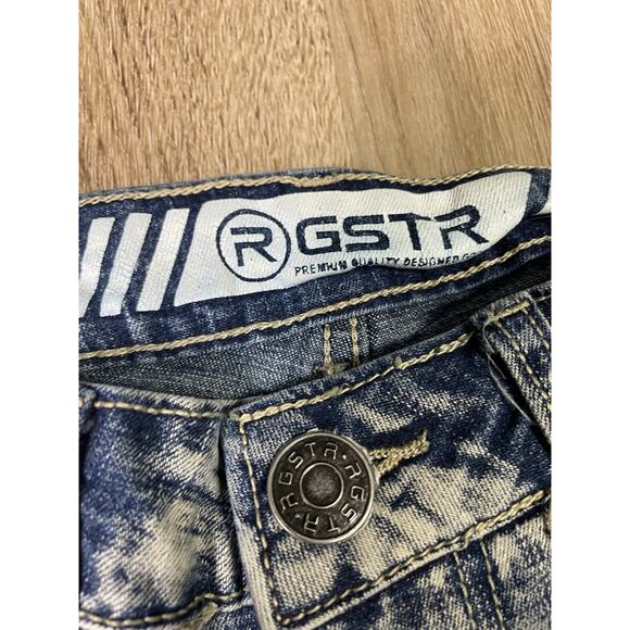 GSTR‎ Men’s Distressed Slim Fit Biker Moto Jeans Blue Stretch Denim Y2K 30 - Picture 5 of 9